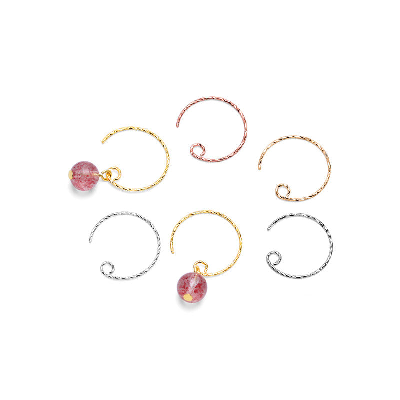 Simple Twisted Circle 925 Sterling Silver Earring Hooks - SterlingSilberSchmuck