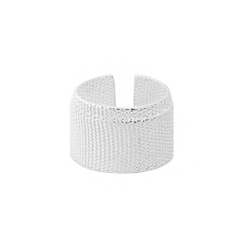 Weißer Bandage Ring 925 Sterling Silber verstellbar modern elegant
