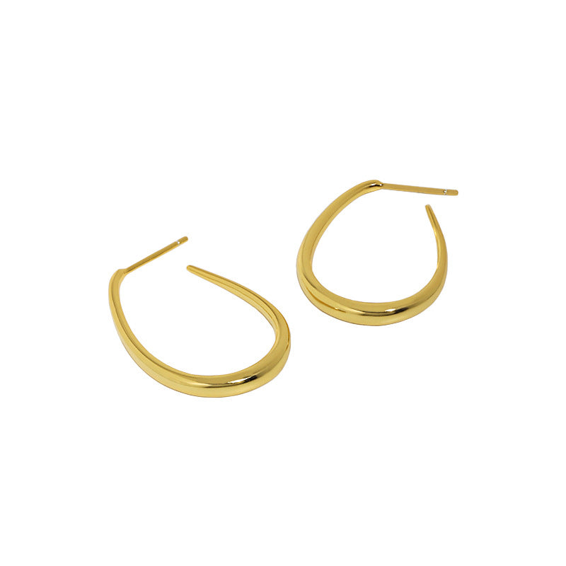 U Form Hoop Ohrringe 925 Sterling Silber minimalistisch modern