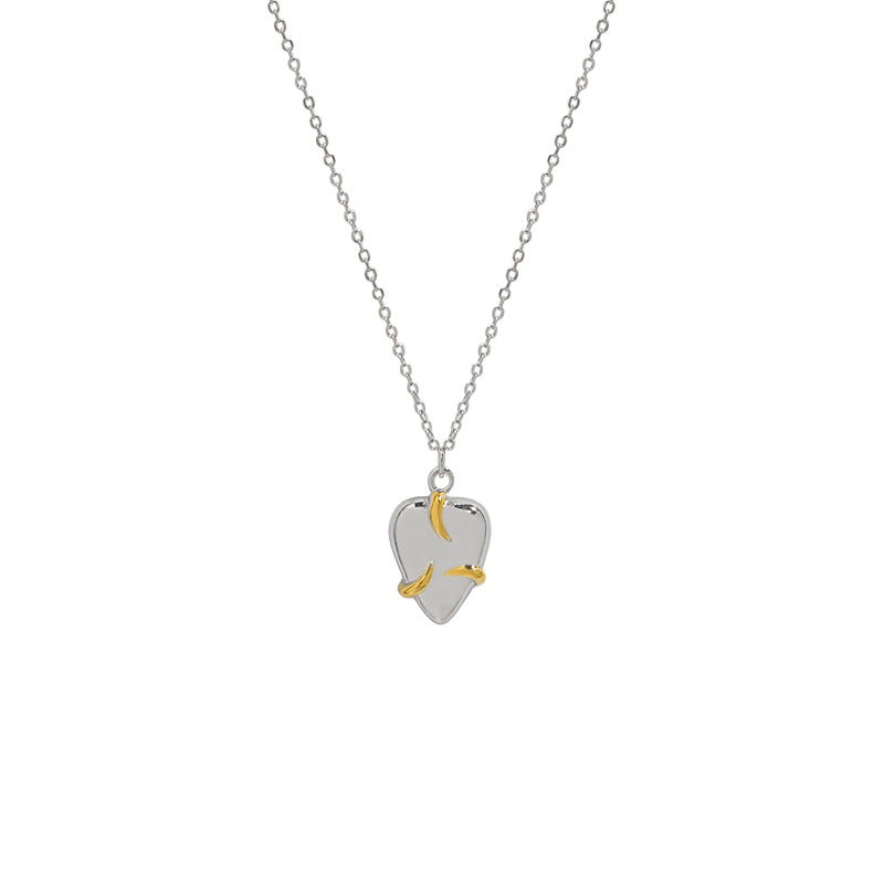 Minimalist Embrace Heart 925 Sterling Silver Necklace - SterlingSilberSchmuck