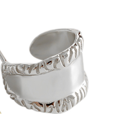 Retro Carved Wide 925 Sterling Silver Studs Earrings - SterlingSilberSchmuck