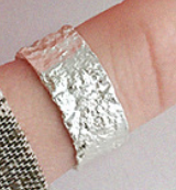Breiter Concave Convex Ring aus 925 Sterlingsilber – Verstellbar