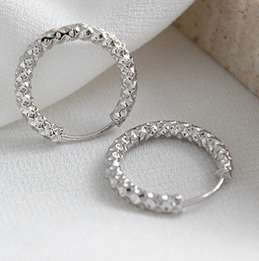 Modern Circle 925 Sterling Silver Hoop Earrings - SterlingSilberSchmuck