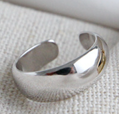 Simple Geometry 925 Sterling Silver Non-Piereced Earrings (Single One) - SterlingSilberSchmuck