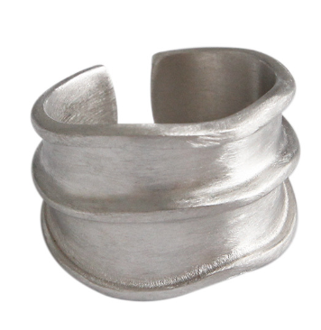 Breiter Ring 925 Sterling Silber verstellbar minimalistisch modern