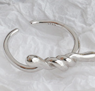 Simple Twisted Wave 925 Sterling Silver Adjustable Ring - SterlingSilberSchmuck