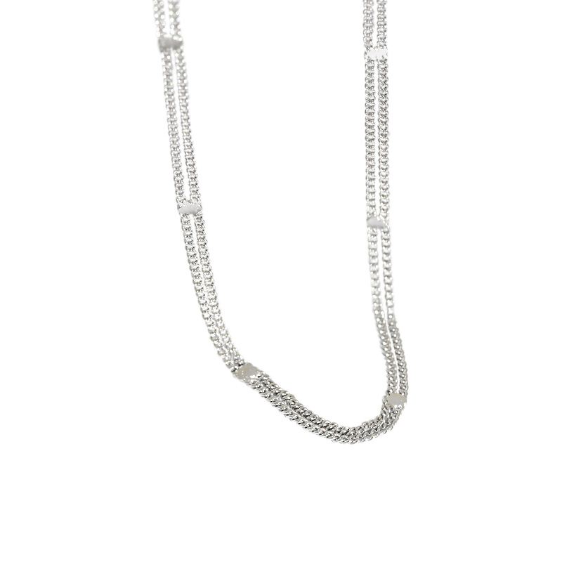 Doppelschicht Choker Halskette aus 925 Sterlingsilber von silverbene, elegant und zeitloses Design.
