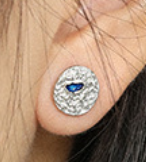 Unregelmäßige Runde Ohrstecker 925 Sterling Silber geometrisch