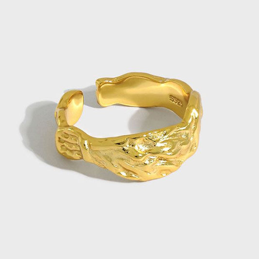 925 Silber Ring Gesicht – Verstellbar & Modern