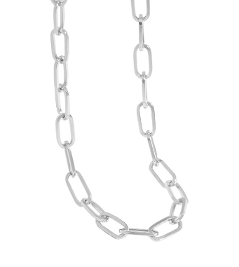 Hollow Chain Choker aus 925er Silber von silverbene, minimalistisches modernes Design, Rhodium-Beschichtung sichtbar