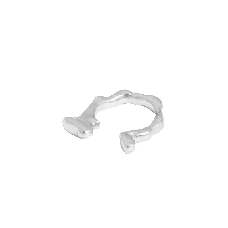 Unregelmäßiger Ring 925 Sterling Silber verstellbar modern