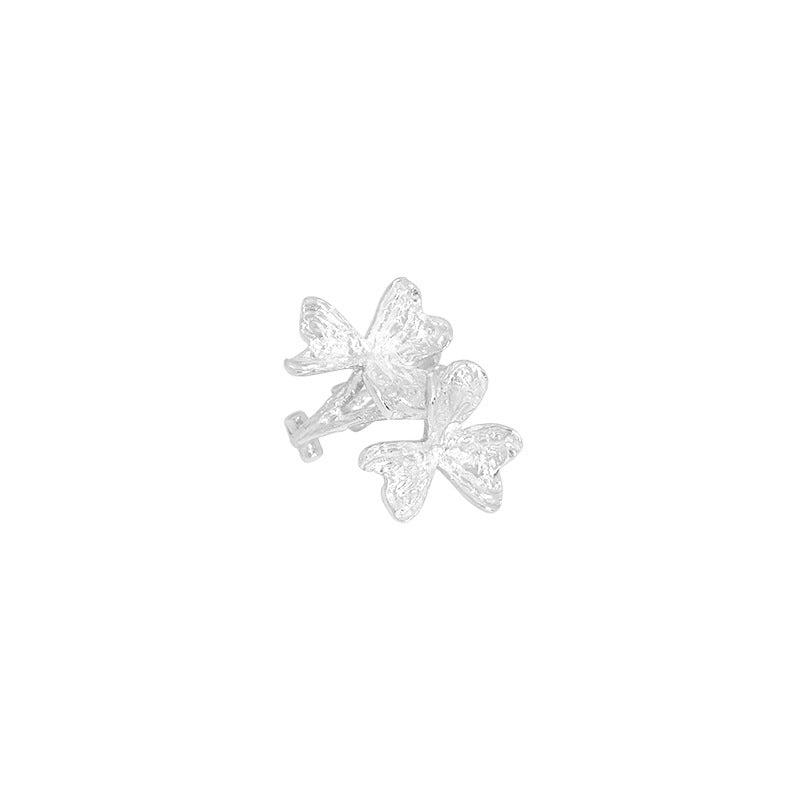 Kleeblatt Clip Ohrring 925 Sterling Silber Glück Single elegant
