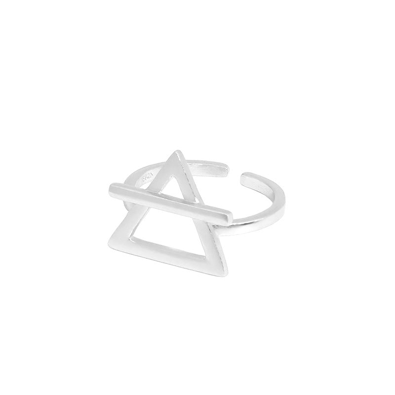 Hollow Triangle Ring 925 Sterling Silber - Verstellbar Geometrisch