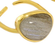 Mondstein Kristall Ring 925 Sterling Silber verstellbar elegant