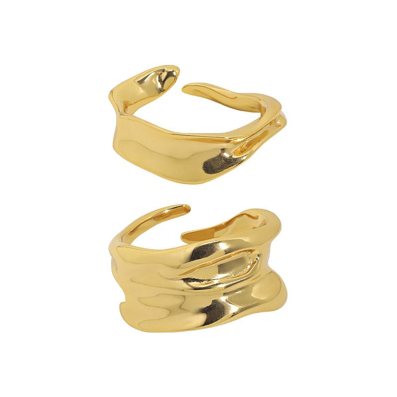 New Irregular Wave 925 Sterling Silver Adjustable Ring - SterlingSilberSchmuck
