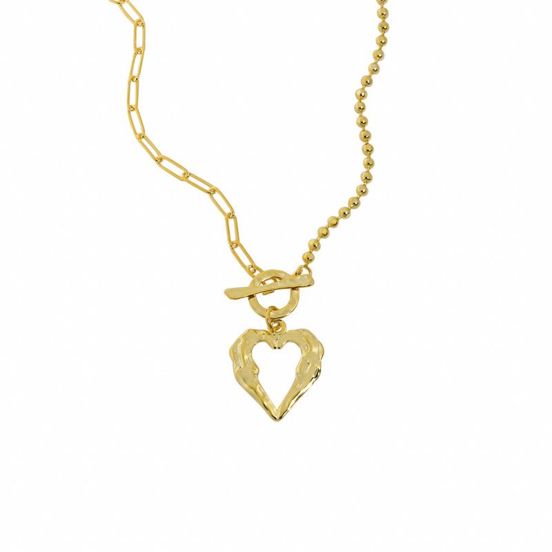 Office OT Irregular Heart 925 Sterling Silver Necklace - SterlingSilberSchmuck