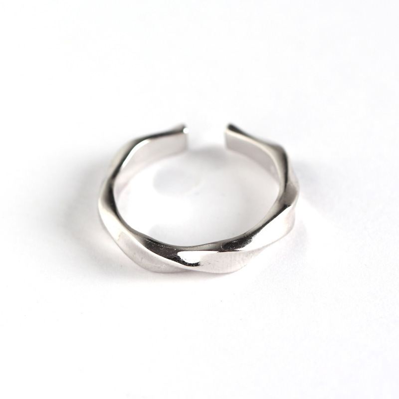 Fashion Twisted 925 Sterling Silver Adjustable Ring - SterlingSilberSchmuck