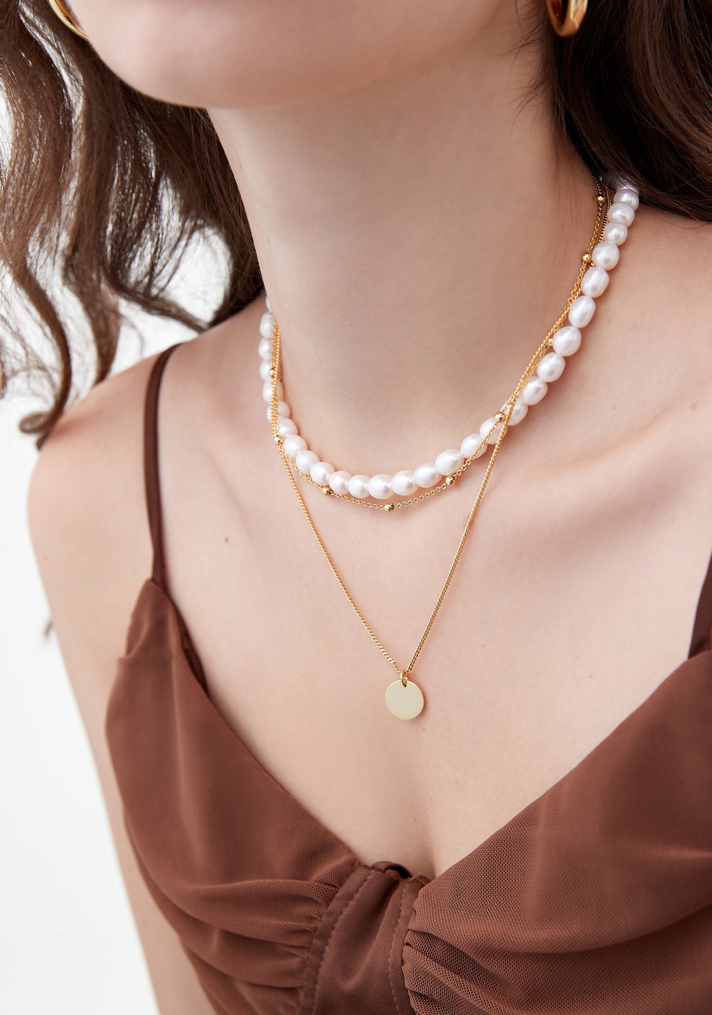 Choker Halskette mit Perlen & Münzanhänger aus 925 Sterlingsilber - SterlingSilberSchmuck