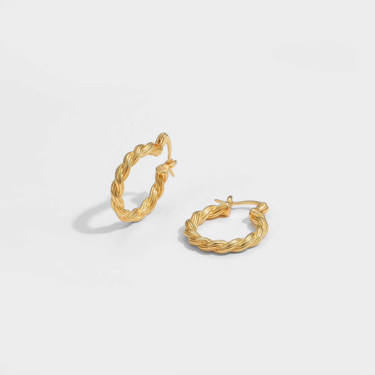 Gedrehte Hoop Ohrringe 925 Sterling Silber schlicht & elegant