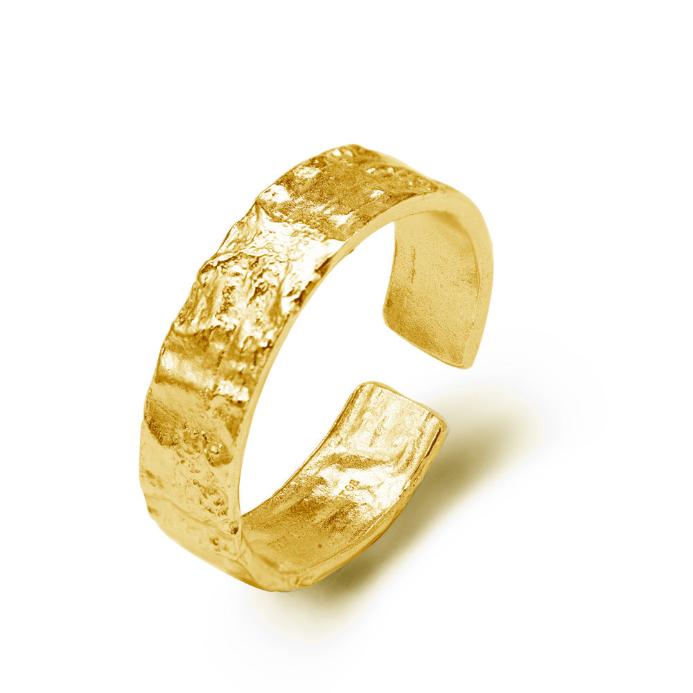 Asymmetrischer Konkav Konvex Ring 925 Sterling Silber verstellbar