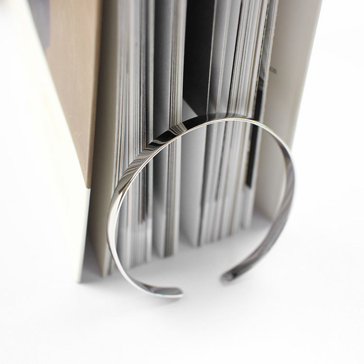 Glatter Silber Bangle 925 Sterling Silber Armreif minimalistisch