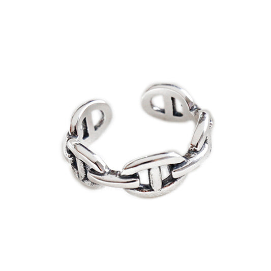 Verstellbares Silber-Hohlpiggen-Nasenring aus 925er Sterling Silber im Vintage- und modernen Stil, von silverbene.