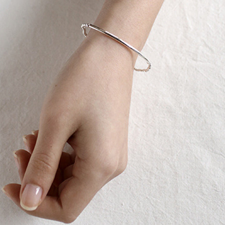 Simple 2mm Beads Tube 925 Sterling Silver Bracelet - SterlingSilberSchmuck