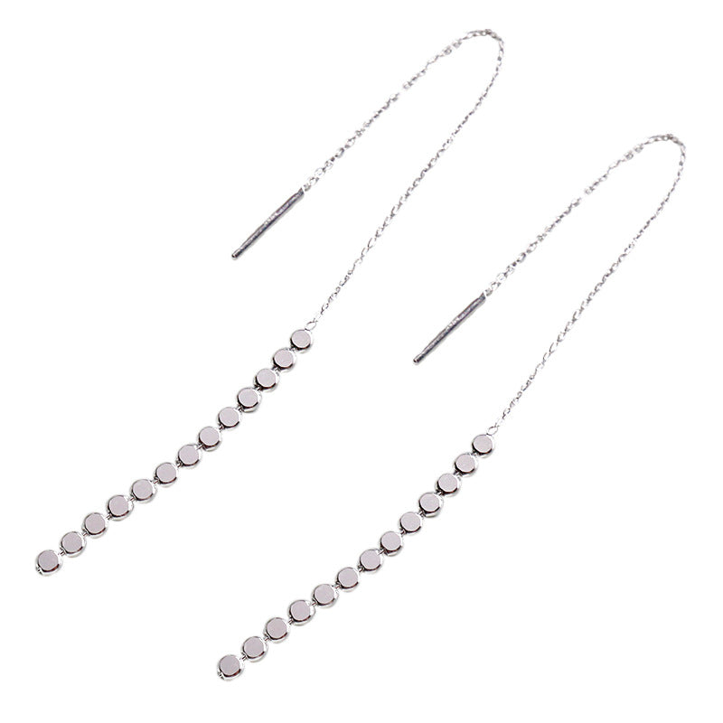 Flat Beads Tassel Ohrringe 925 Sterling Silber elegant modern