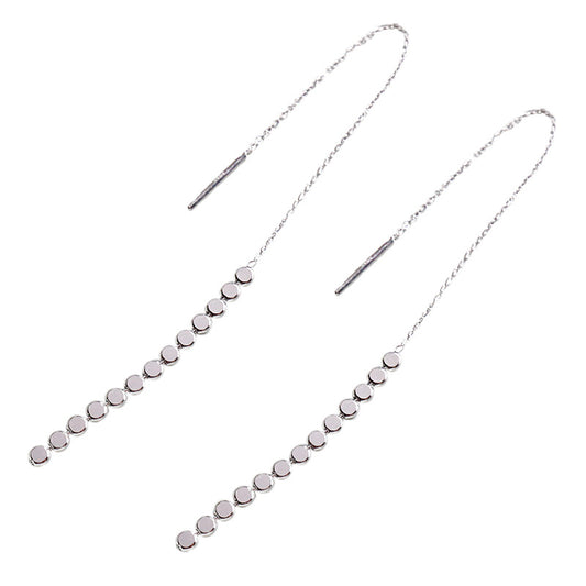 Flat Beads Tassel Ohrringe 925 Sterling Silber elegant modern