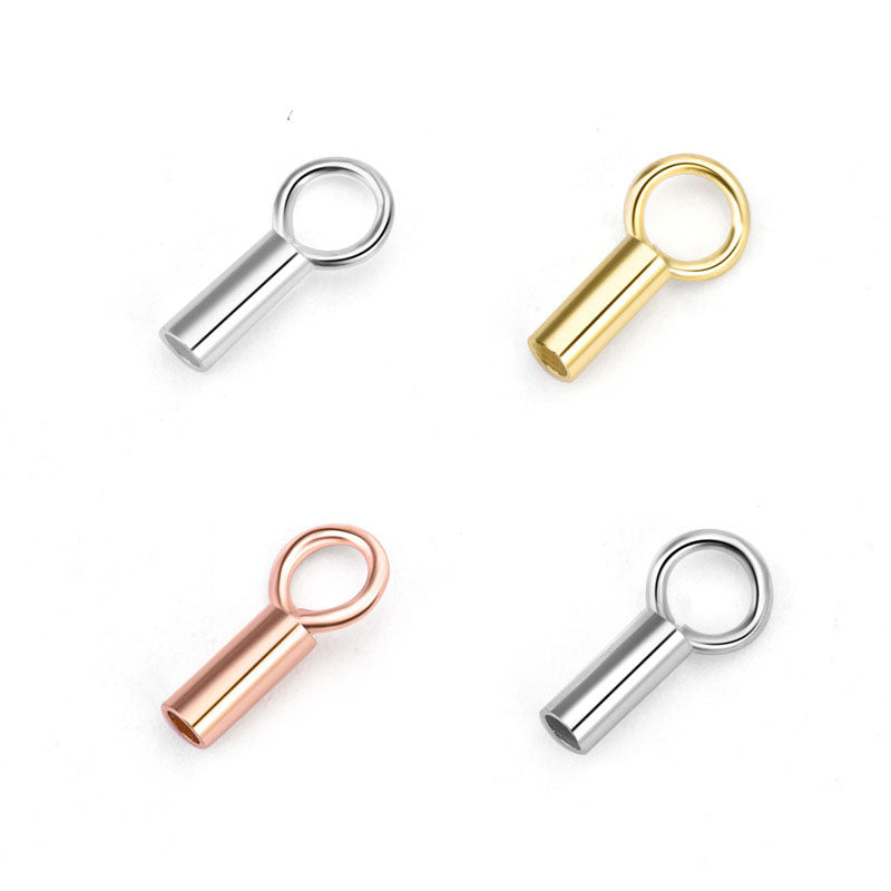 Fashion Tube Loop 925 Sterling Silver DIY Crimps - SterlingSilberSchmuck