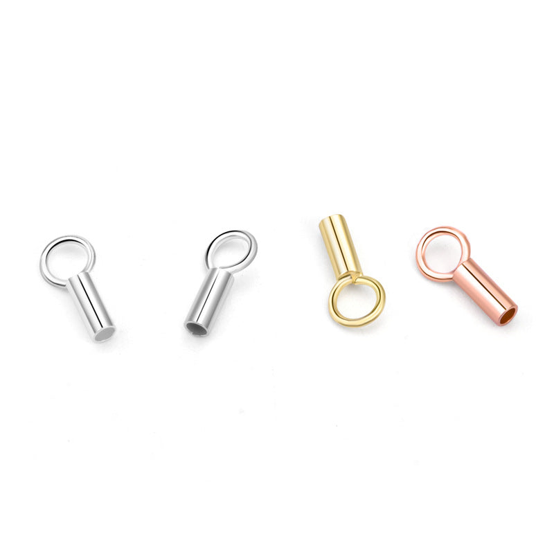 Fashion Tube Loop 925 Sterling Silver DIY Crimps - SterlingSilberSchmuck