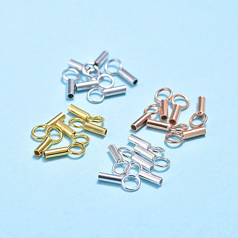 Fashion Tube Loop 925 Sterling Silver DIY Crimps - SterlingSilberSchmuck