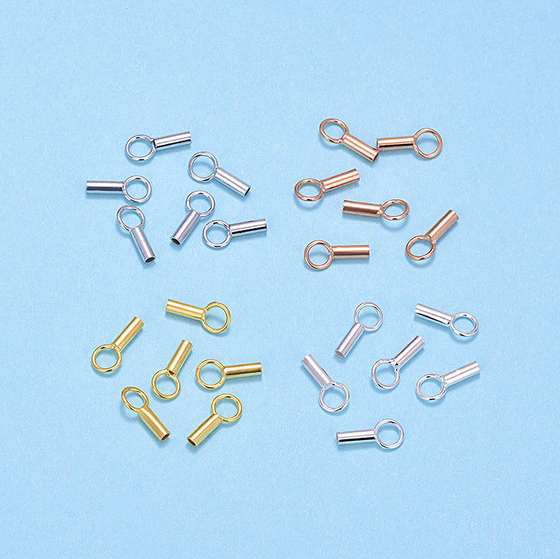 Fashion Tube Loop 925 Sterling Silver DIY Crimps - SterlingSilberSchmuck