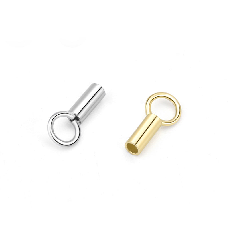 Fashion Tube Loop 925 Sterling Silver DIY Crimps - SterlingSilberSchmuck
