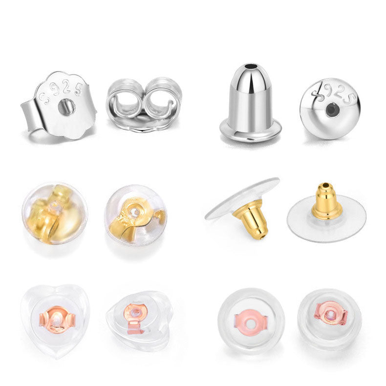 Fashion Disc Bullet 925 Sterling Silver DIY Earring Backs - SterlingSilberSchmuck