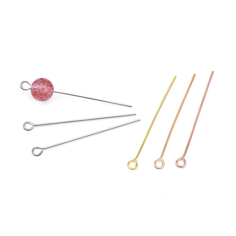 Simple 9 Shape Beads 925 Sterling Silver DIY Head Pin - SterlingSilberSchmuck