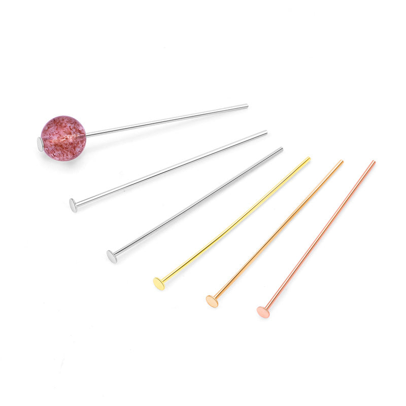 Simple 9 Shape Beads 925 Sterling Silver DIY Head Pin - SterlingSilberSchmuck