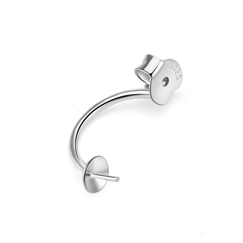 Fashion Round Gemstone 925 Sterling Silver DIY Stud Earring Setting - SterlingSilberSchmuck