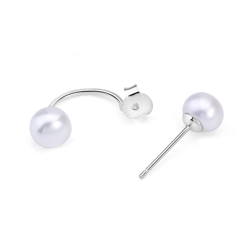 Fashion Round Gemstone 925 Sterling Silver DIY Stud Earring Setting - SterlingSilberSchmuck
