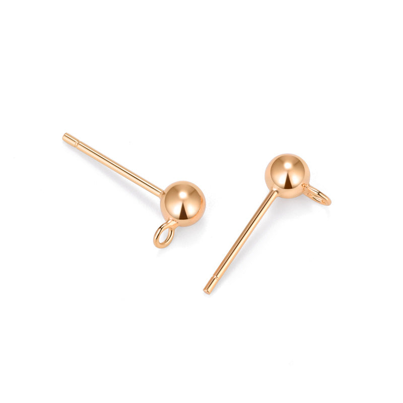 Simple Beads Ball 925 Sterling Silver DIY Earring Bails - SterlingSilberSchmuck
