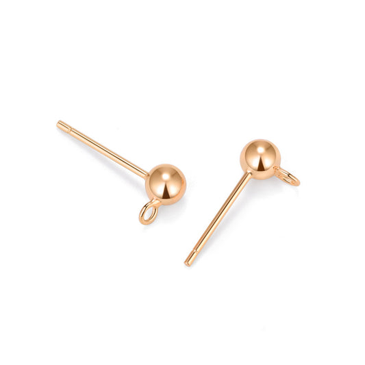 Simple Beads Ball 925 Sterling Silver DIY Earring Bails - SterlingSilberSchmuck