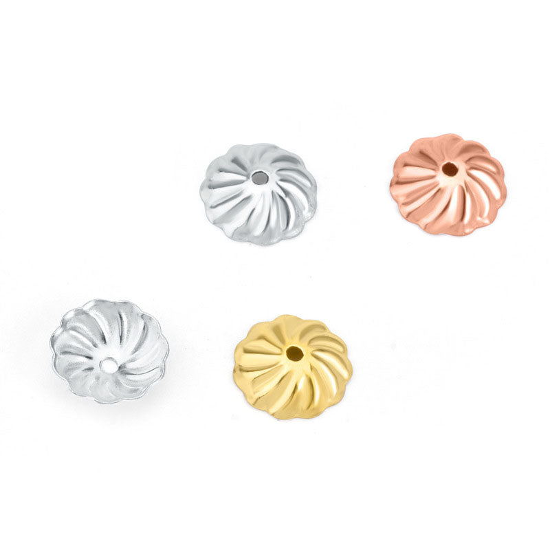 New Flower 925 Sterling Silver DIY Bead Caps - SterlingSilberSchmuck