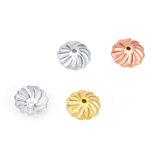 New Flower 925 Sterling Silver DIY Bead Caps - SterlingSilberSchmuck