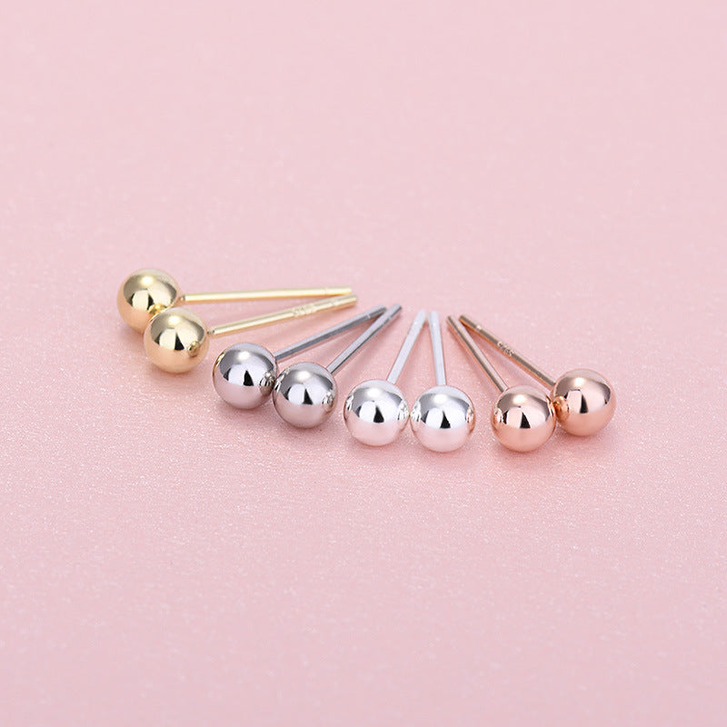 runde kugel ohrstecker 3mm 4mm aus 925 sterlingsilber minimalistischer silberschmuck