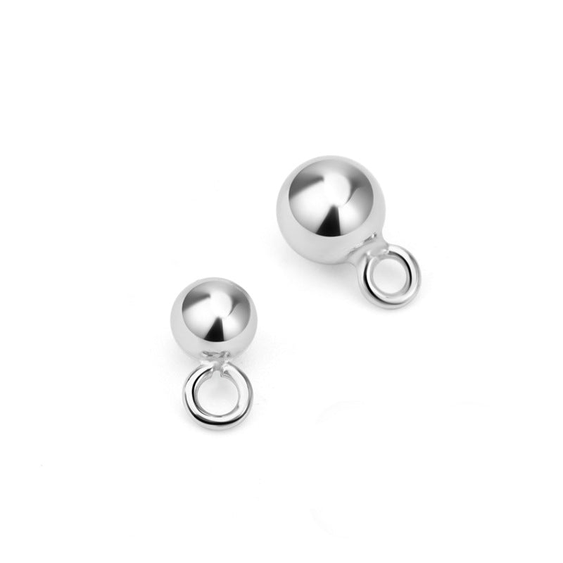 Simple Round Beads with Loop 925 Sterling Silver DIY Bead Bail - SterlingSilberSchmuck