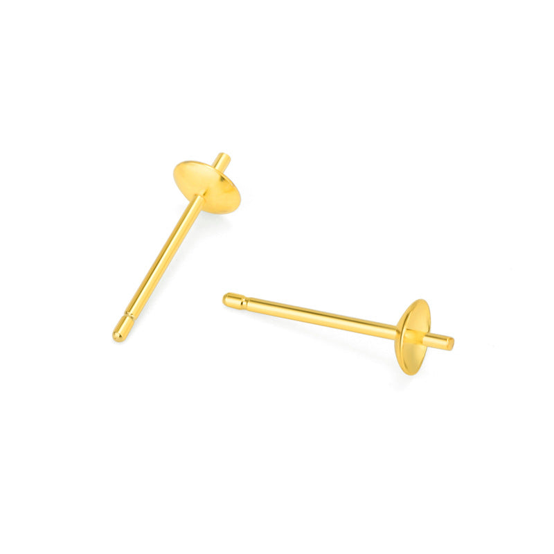 Simple Earring Pearl 925 Sterling Silver DIY Pin - SterlingSilberSchmuck