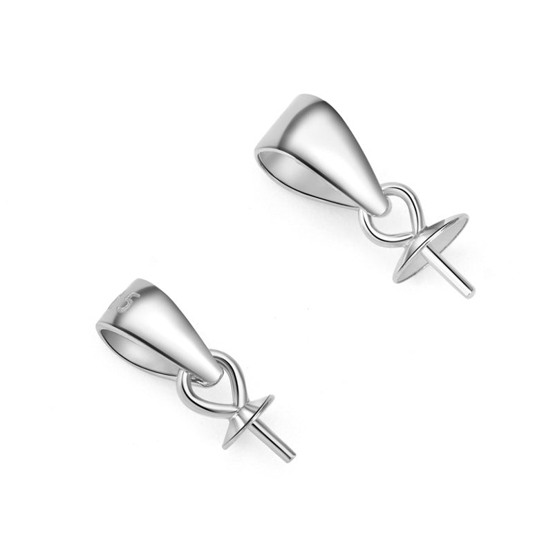 Simple Melon Seed 925 Sterling Silver DIY Bail - SterlingSilberSchmuck