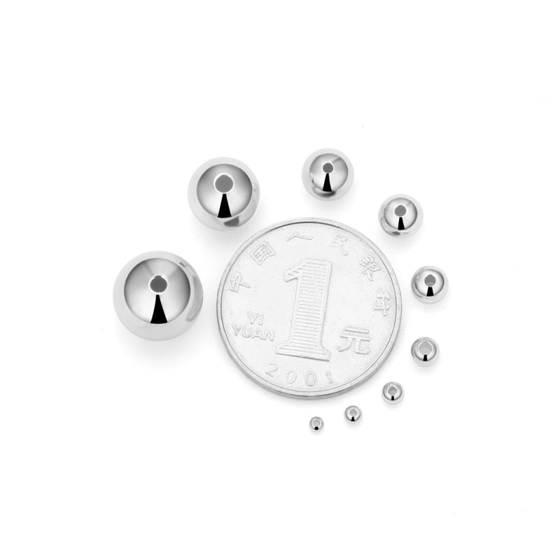 Fashion Round Beads 925 Sterling Silver DIY Bead Caps - SterlingSilberSchmuck