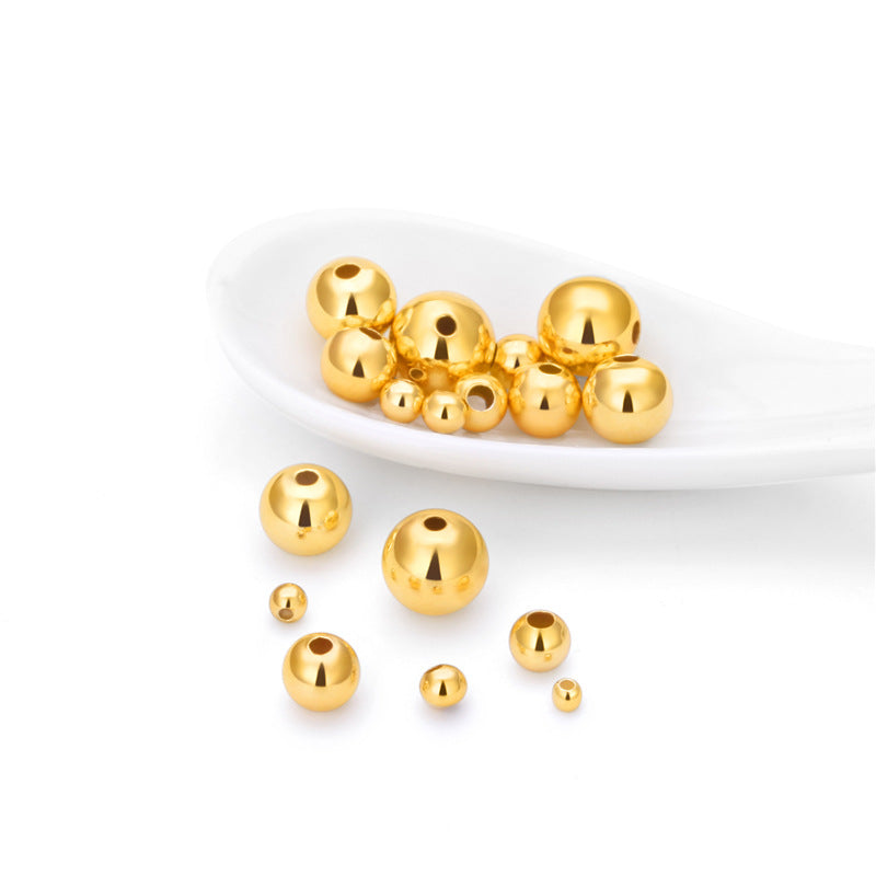 Fashion Round Beads 925 Sterling Silver DIY Bead Caps - SterlingSilberSchmuck