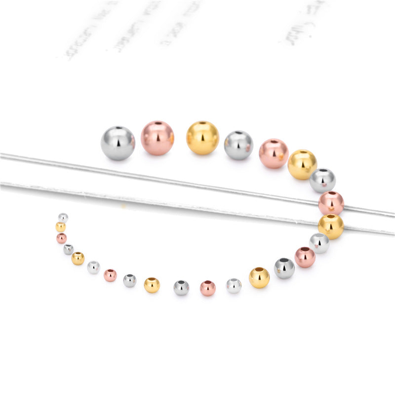 Fashion Round Beads 925 Sterling Silver DIY Bead Caps - SterlingSilberSchmuck